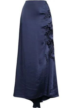 P.A.R.O.S.H. Dragon-embroidered maxi skirt