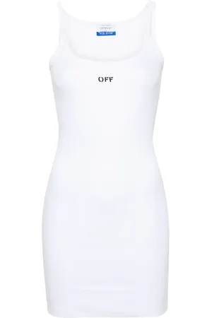OFF-WHITE Logo-print ribbed minidress