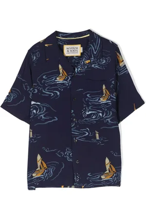 Scotch&Soda Graphic-print camp-collar shirt