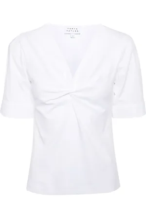 TANYA TAYLOR Ronelle twist cotton T-shirt