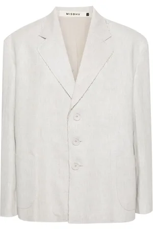 MISBHV Single-breasted raw-cut blazer