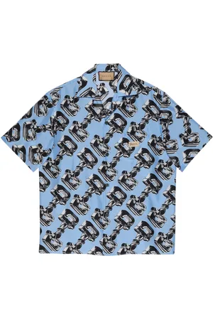 Gucci 3D Horsebit-print silk shirt