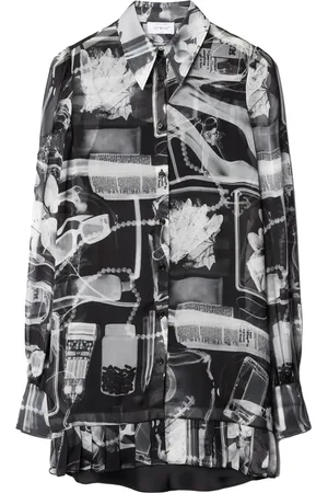 OFF-WHITE X-Ray-print silk shirt dress