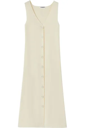 Jil Sander V-neck ribbed midi dress