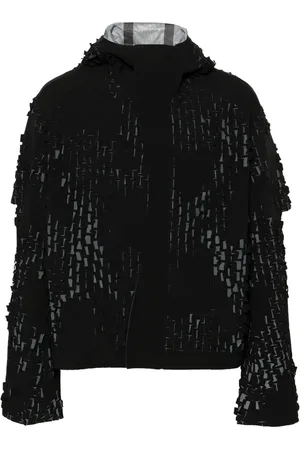 HELIOT EMIL Morphogens lasercut-pattern hooded jacket