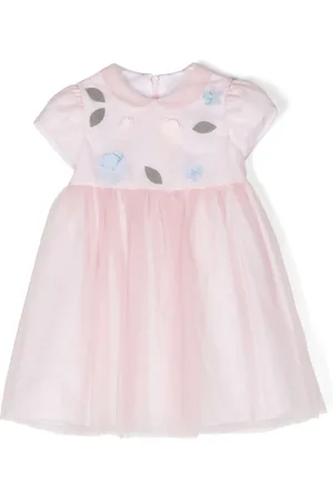 Il gufo Floral-appliqué tulle dress