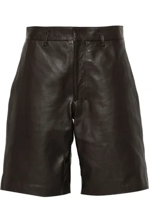 LEMAIRE Leather knee shorts