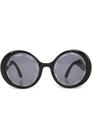 CHANEL CC-plaque oval-frame sunglasses
