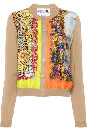 Moschino Silk-panelled cotton cardigan