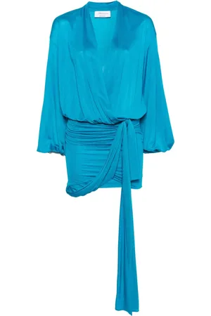 BLUMARINE Long-sleeve wrap minidress