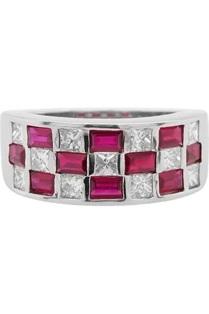 HYT Jewelry Platinum diamond and ruby ring