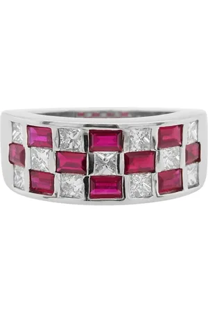 HYT Jewelry Platinum diamond and ruby ring