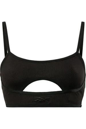 Reebok Logo-embroidered ribbed sports bra