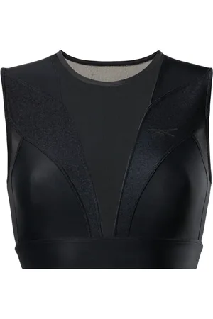 Reebok Butterfly semi-sheer cropped top