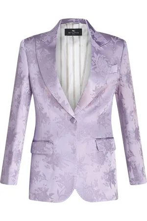 Etro Floral-jacquard single-breasted blazer