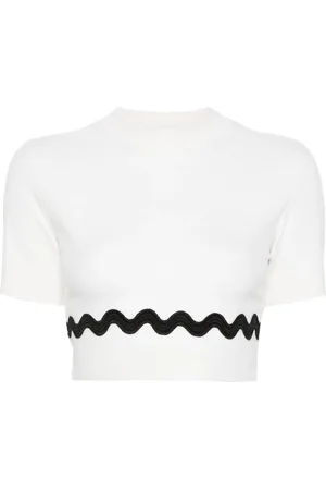 Patou Wave cropped sweater