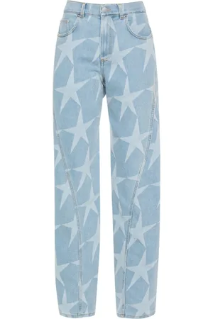 MUGLER Star-print low-rise tapered jeans