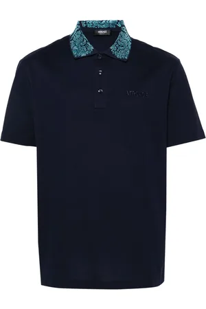 VERSACE Glass crystal-embellished polo shirt