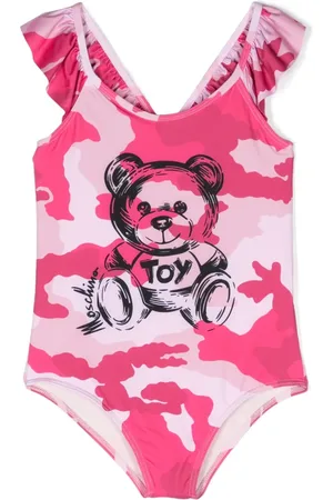 Moschino Teddy Bear camouflage-print swimsuit