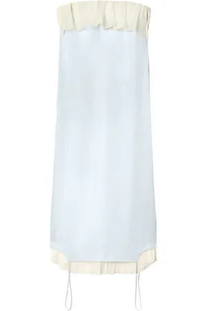 OFF-WHITE Ruffle-trim bandeau midi dress