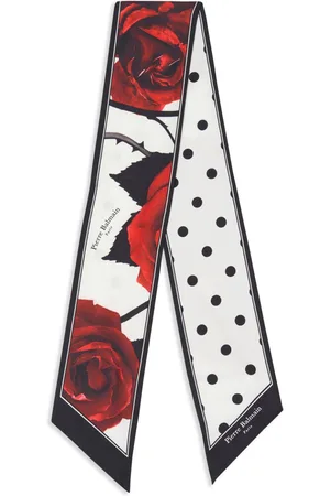 Balmain Graphic-print silk scarf