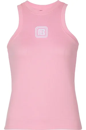 Balmain Logo-embroidered tank top