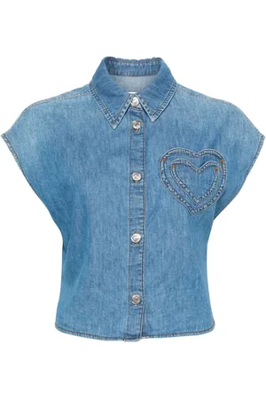 Moschino Logo-appliqué cotton shirt