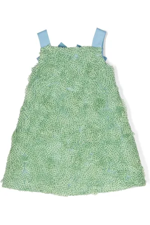 Mimisol Floral-appliqué flared dress