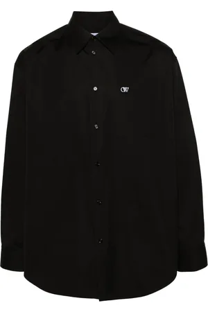 OFF-WHITE Logo-embroidered cotton shirt