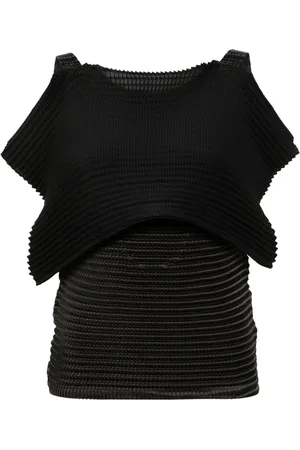 Issey Miyake Plissé layered blouse