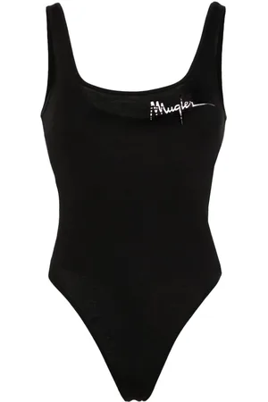 MUGLER Signature logo-print bodysuit