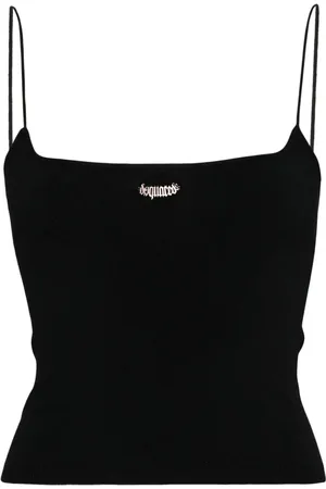 Dsquared2 Logo-plaque knitted crop top