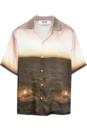 Msgm Graphic-print satin shirt