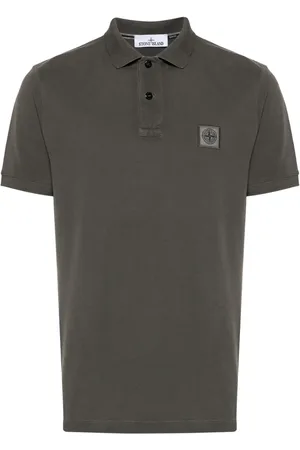Stone Island Compass-patch cotton polo shirt