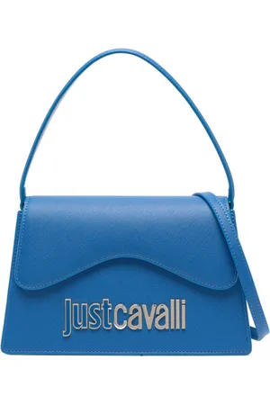 Roberto Cavalli Logo-lettering saffiano-leather tote bag