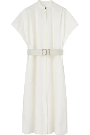 Jil Sander Collarless belted shirt dress