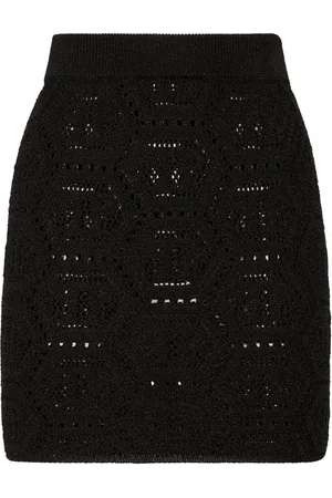 Philipp Plein Monogram-pattern knitted miniskirt