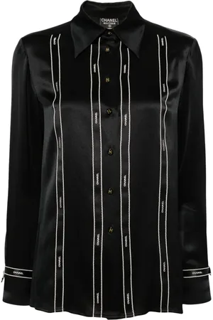 CHANEL 1994 logo-print silk shirt