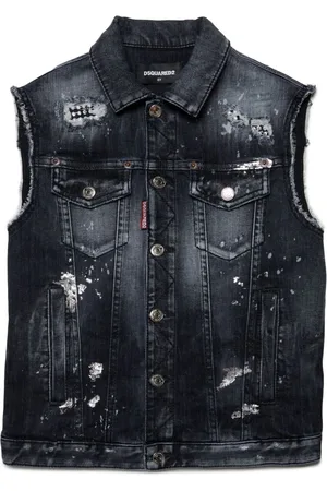 Dsquared2 Paint splatter denim vest
