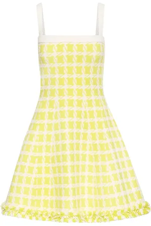 Oscar de la Renta Check-pattern wool dress