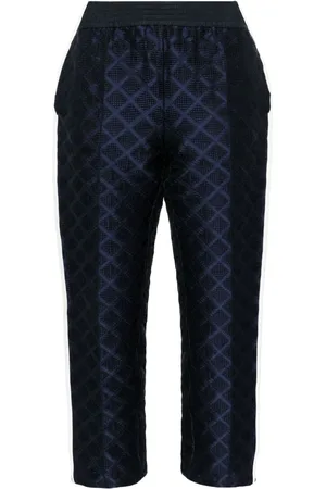 CHANEL 2003 side-striped cropped jogging trousers