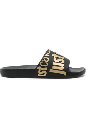 Roberto Cavalli Logo-embossed slides
