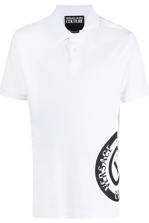 VERSACE Logo-print cotton polo shirt
