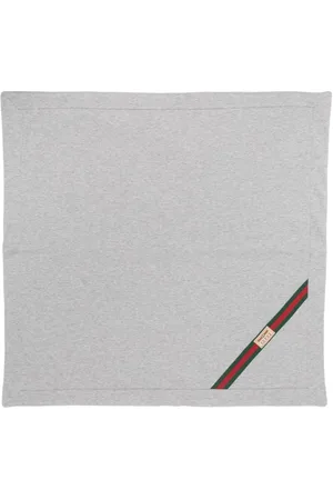 Gucci Web-stripe cotton blanket