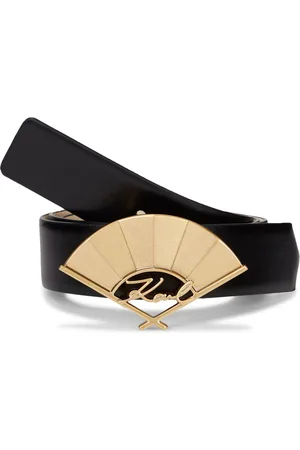 Karl Lagerfeld Signature Fan leather belt