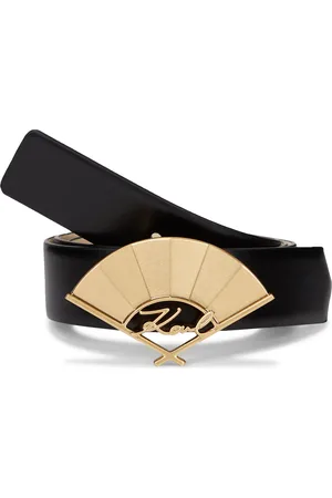 Karl Lagerfeld Signature Fan leather belt