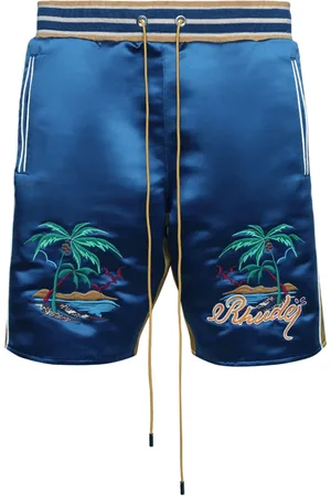 Rhude Palm Eagles satin shorts