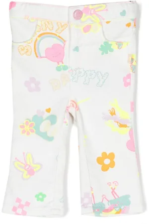 Billieblush Illustration-print cotton trousers