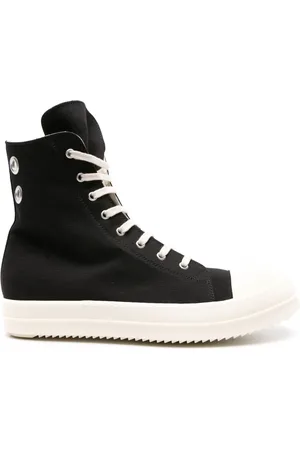 Rick Owens High-top cotton sneakers