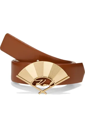 Karl Lagerfeld Signature Fan leather belt